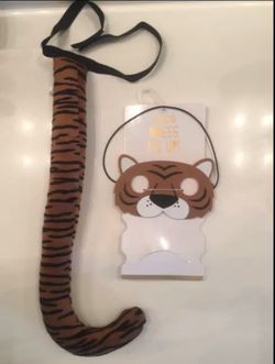 Kids Tiger Mask and tail Halloween costume set