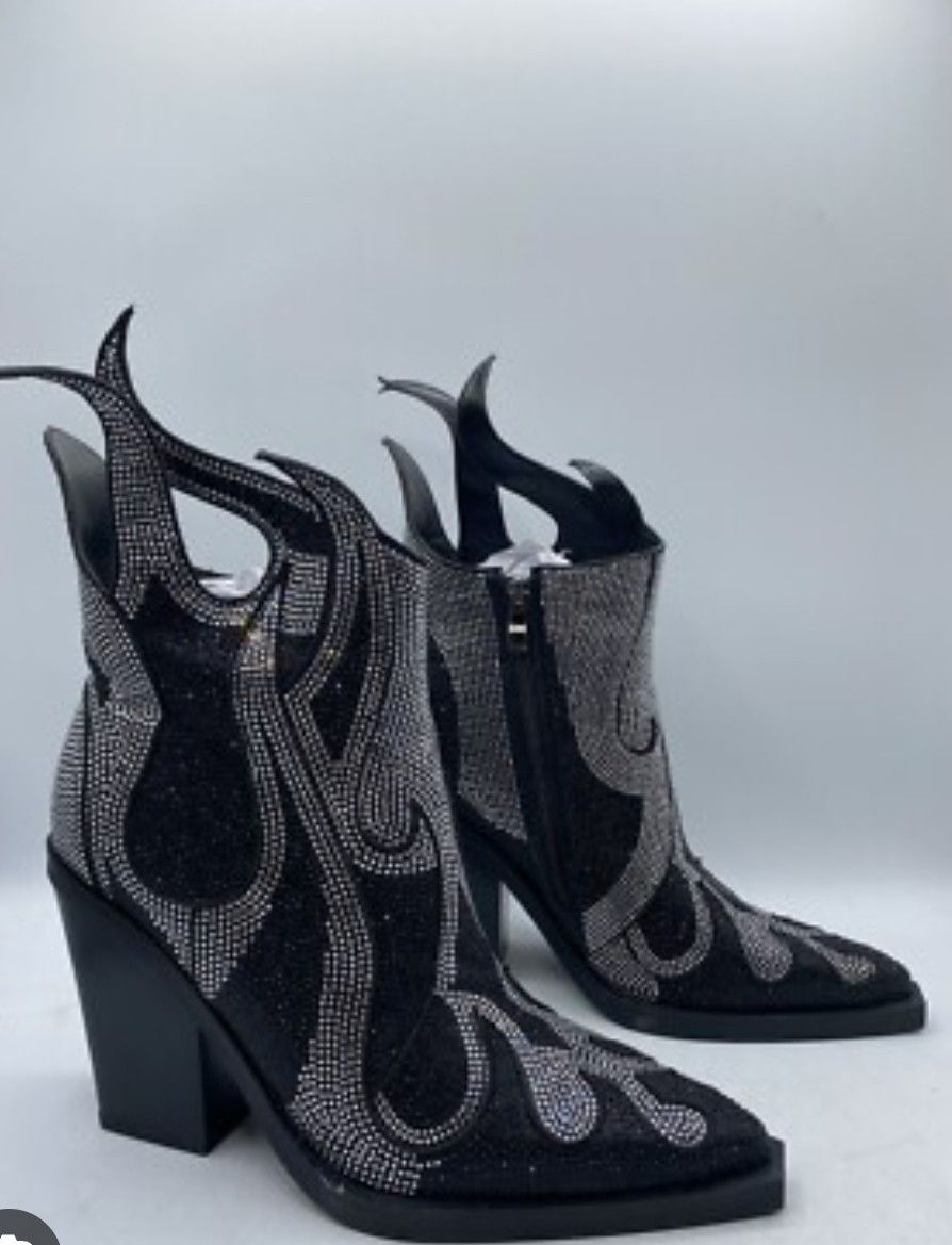 Ankle Rhinestone Boots