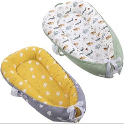 E’Alley Baby Nest Lounger w/2 Breathable Cotton Covers & Pillow