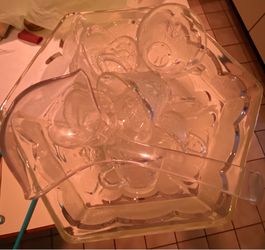 Punch bowl with glasses and ladle