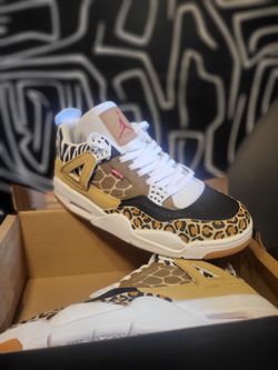 Customs Jordan 4s Animal Print $200