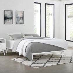 Infinity Modern Post & Beam Platform Solid Wood Bed, Full