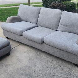 Grey Couch with Ottomam