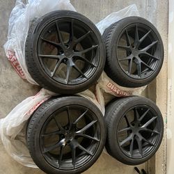Aodhan AFF07 18x9.5 5x114.3 +35 Matte Black Wheels & General G-MAX RS 255x40x18 UHP Summer Tires 