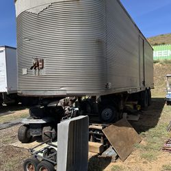 30 Foot All Metal Workshop Trailer Shelves And work Bench Wired For Lights And Power plugs