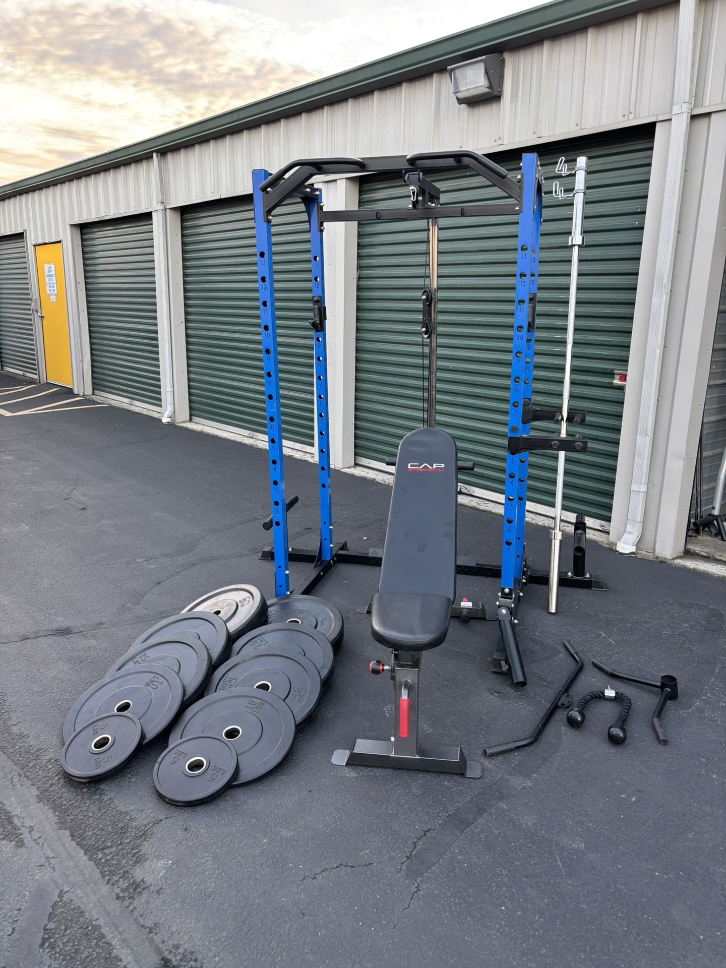 Gym Bumper Weights Bar Bench