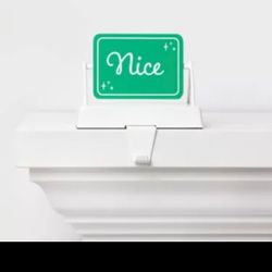 New Rotating 'Nice/I Tried' Christmas Stocking Holder Glossy White - Wondershop™