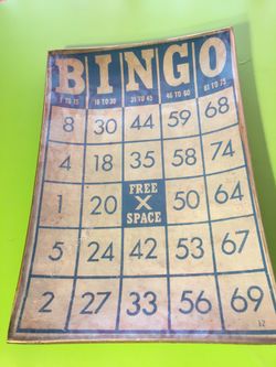 BINGO themed Ashtray - tobacciana, painted glass, smoking tray
