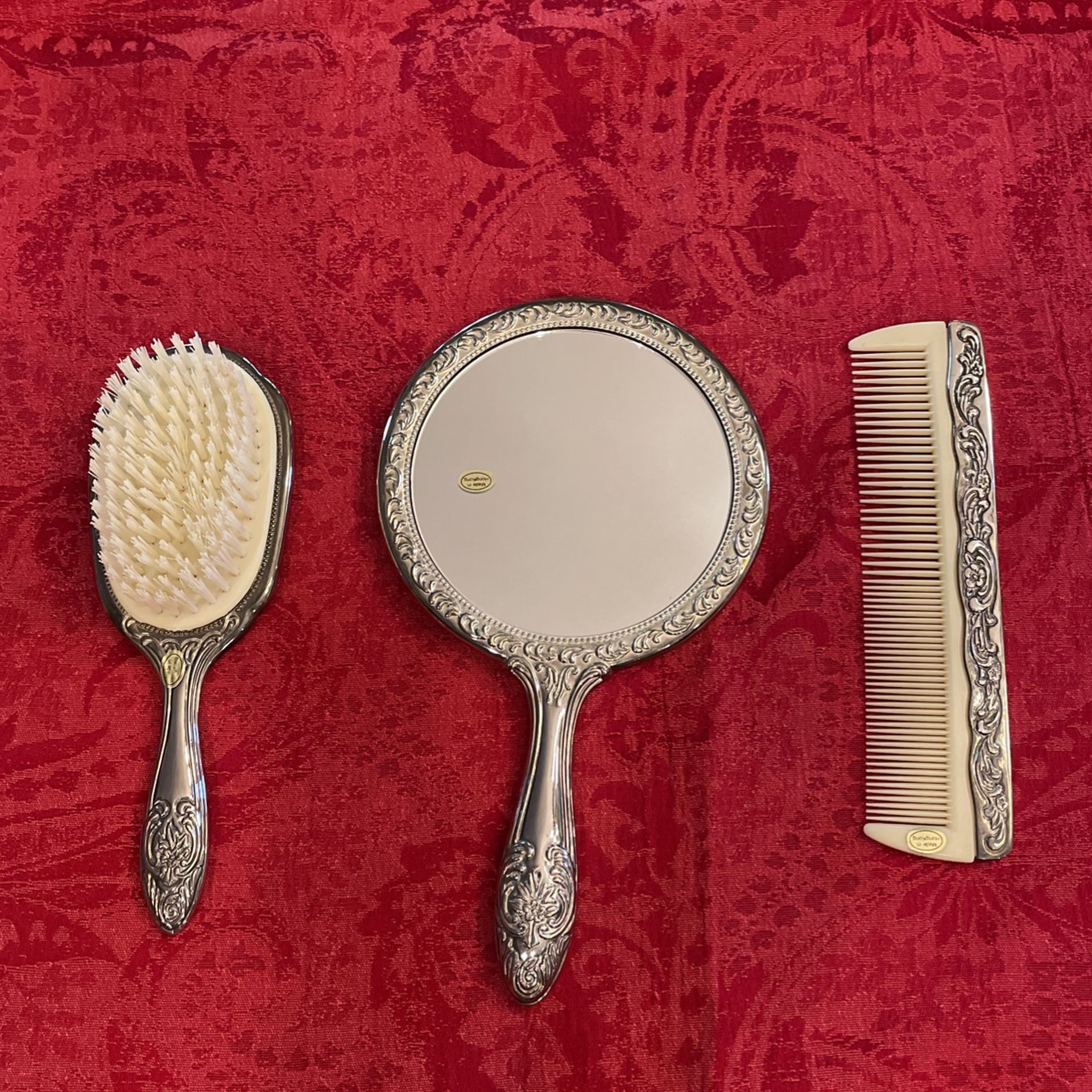 Vintage Mirror , Brush And Comb Set