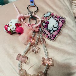 Helloy Kitty Key Cahin And Phone Charm. $15