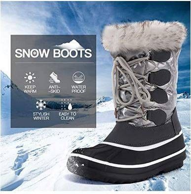 NEW size 7 Women Waterproof Winter Boots, Warm Insulated Snow Boots

