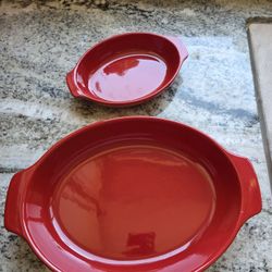 Red Ceramic Baking Dishes 