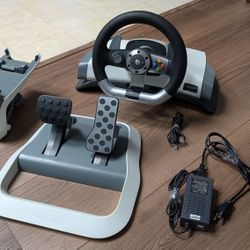Xbox 360 Wireless Racing Wheel with Force Feedback, Pedals, Desk Mount