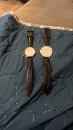 Pair of jones new york Watches with Black Leather Straps