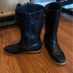 Black Leather Boots For Girls 