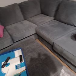 Beautiful Comfortable Sectional + Ottoman 