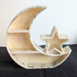 Handmade Resin Ramadan Plate Crescent Moon & Star Tray or Display Shelf