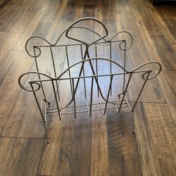 Mid Century Modern MCM Silver Wire Magazine Rack Record Album LP Holder