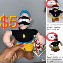 $5 Popeye the Sailor Man Character Brutus 9inch plush Toy