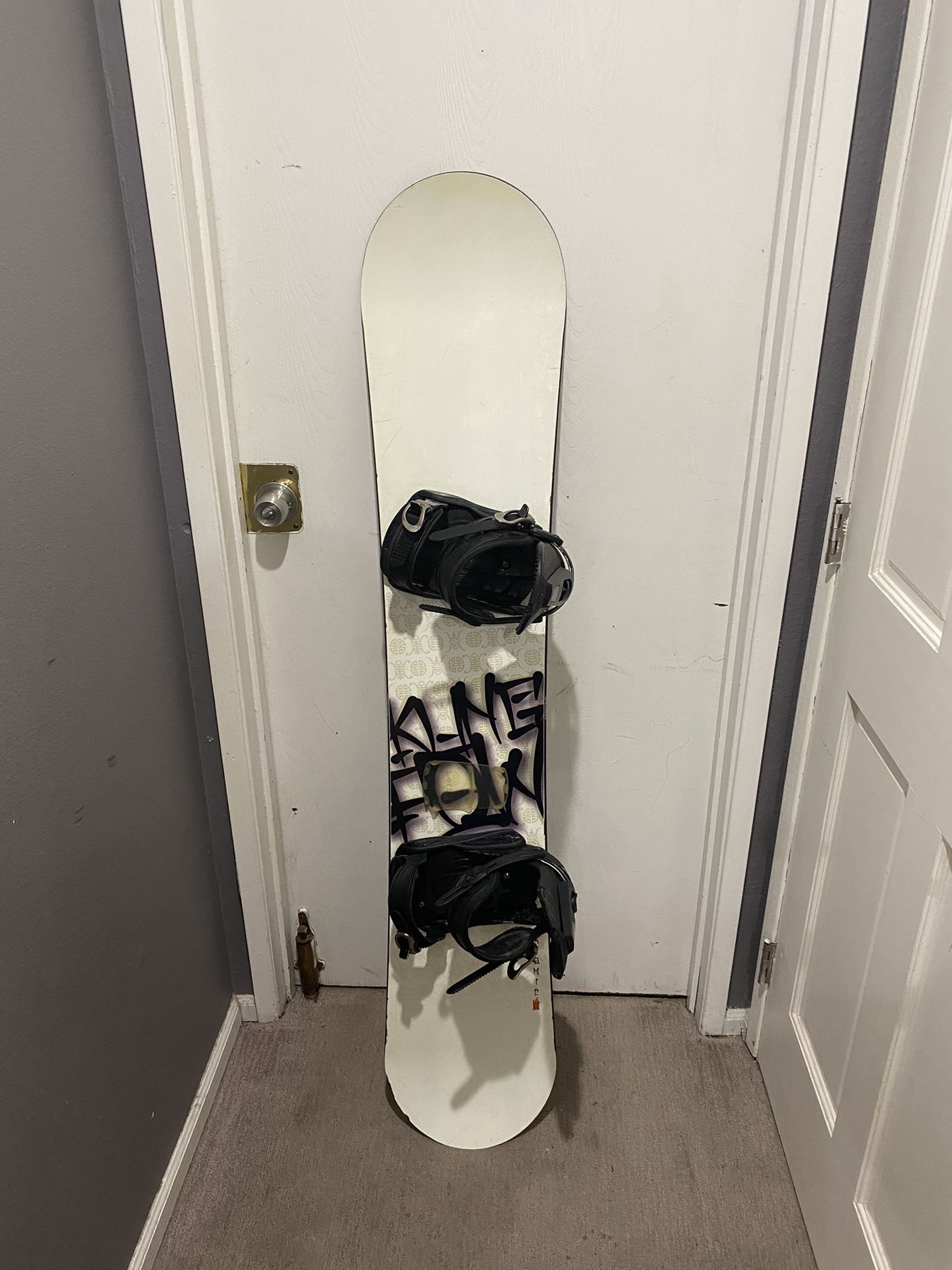 Snowboard With Bindings - Size 156cm