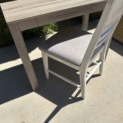 Small Gray Desk with Chair