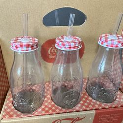 Coca Cola Glass 6 Pack Bottle Set 