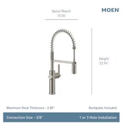 Moen Joric Spot Resist Stainless Single Handle Deck-mount Pull-down Kitchen Faucet with Sprayer 1818