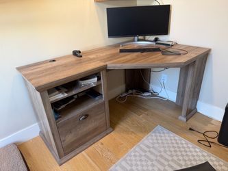 L-Shaped Corner Desk with Storage