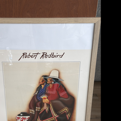 Robert Redbird Native American Woman Pottery Print Framed Scottsdale 1985