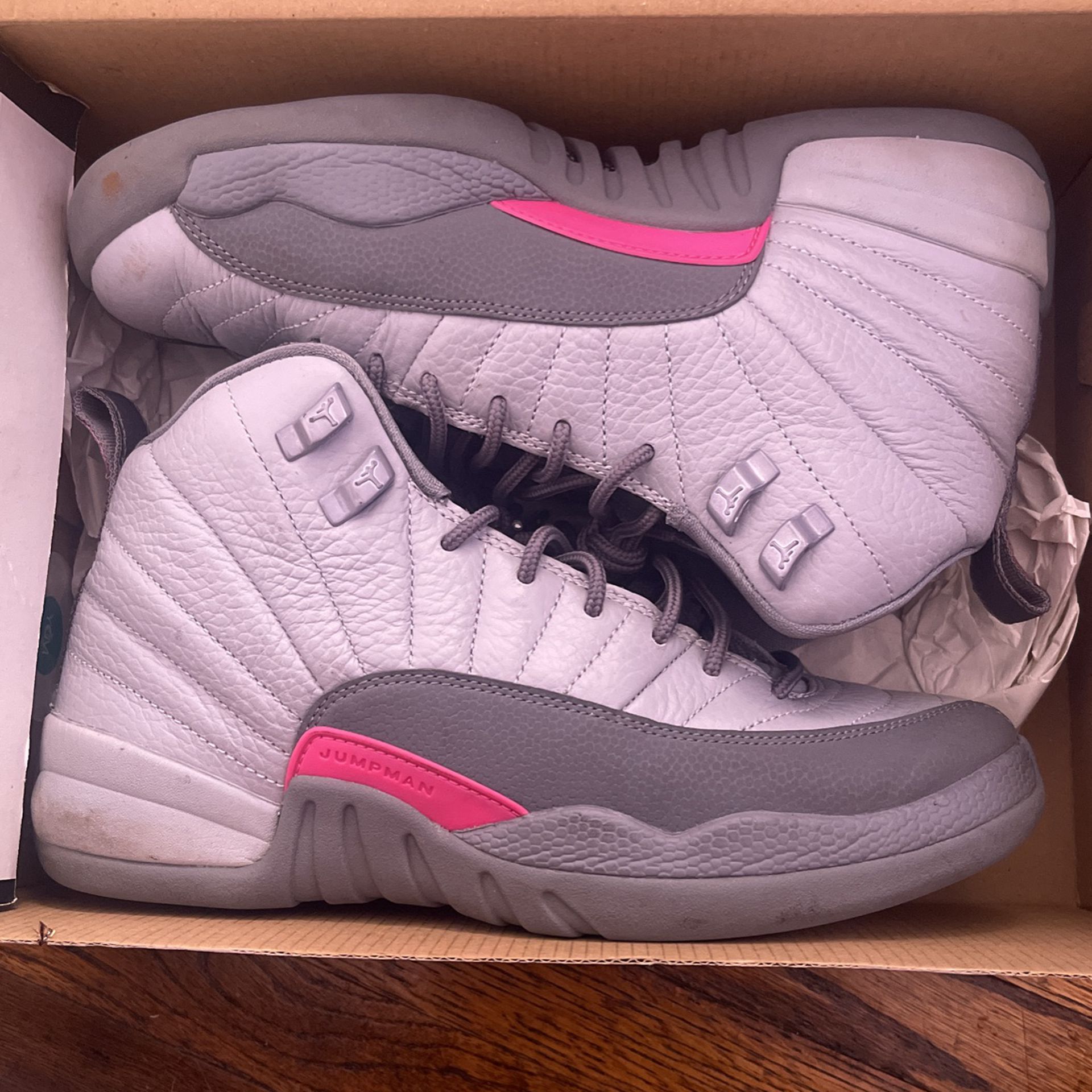 Jordan 12s Gray And Pink 