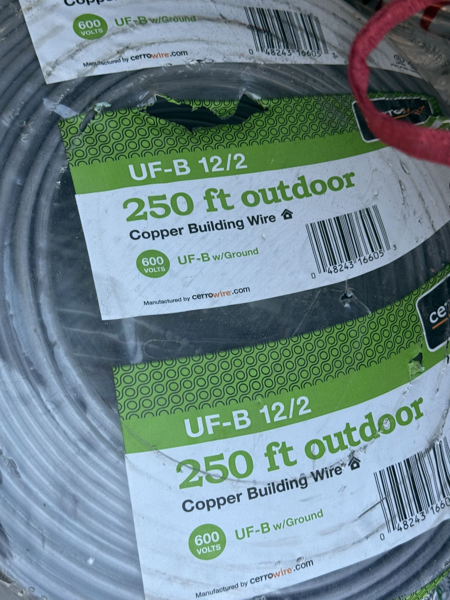 12/2 250ft Romex Wire UF Grey Out Door Cable