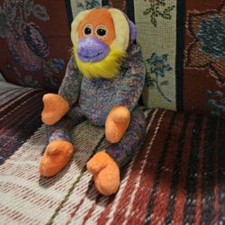 VTG 2000 TY BEANIE MONKEY " BANANAS " PLUSH  ANIMAL TOY 