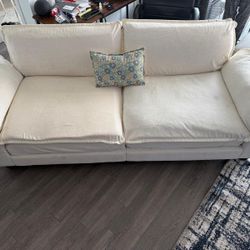 OVERSIZED CREAM LINEN SOFA - DEEP