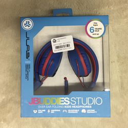 JBuddies Studio Wired Kids Headphones- Red/blue