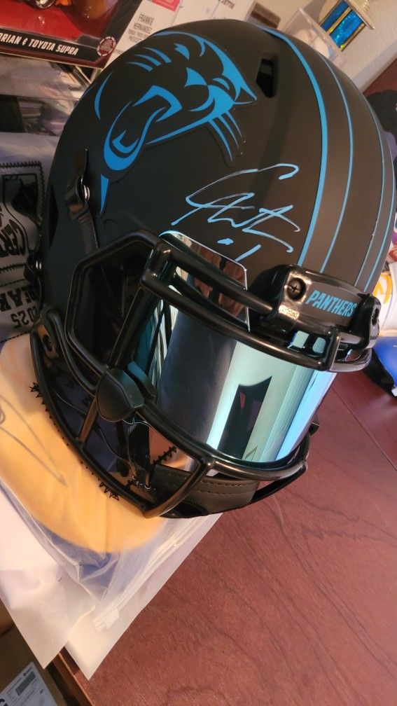 Cam Newton Signed Authentic Full Size Helmet, Eclipse Colorway. With Authenticity.