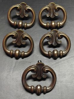 Antique brass dresser drawer pulls