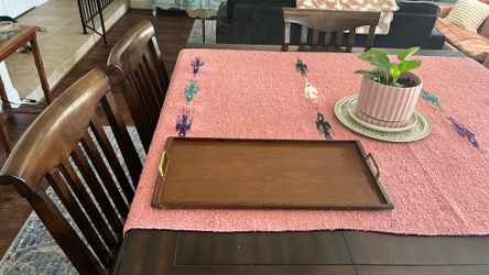 Wooden Tray With Gold Handles $10 93309