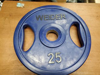 (1) 25LB RUBBER COATED Olympic Metal Grip Weight/Plate