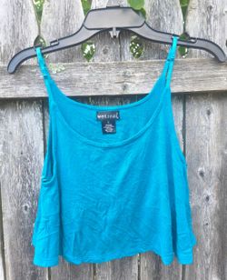Wet Seal Teal Crop Tank Top Size Small