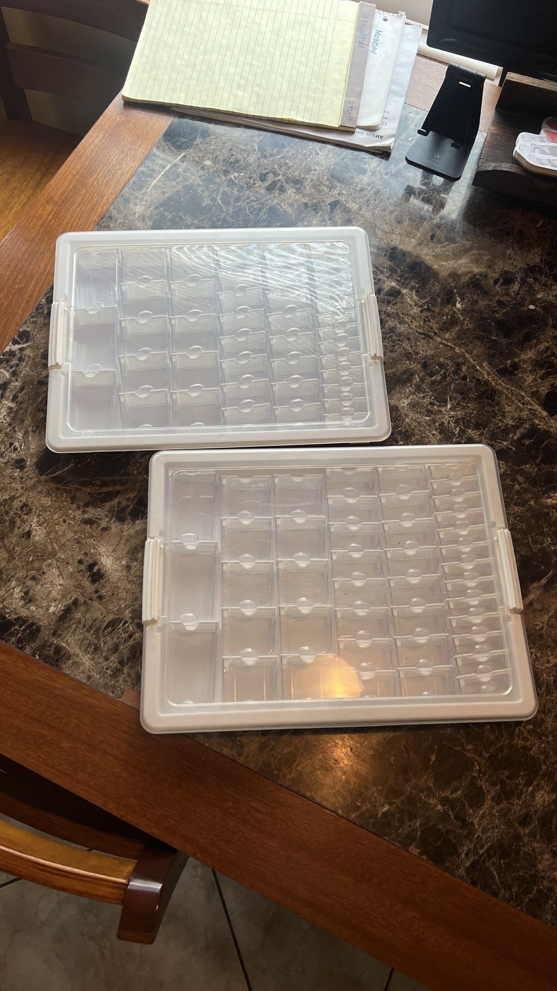 (2 Pack) Clear Plastic Craft Storage Organizer Boxes Beads Jewelry Findings Hardware