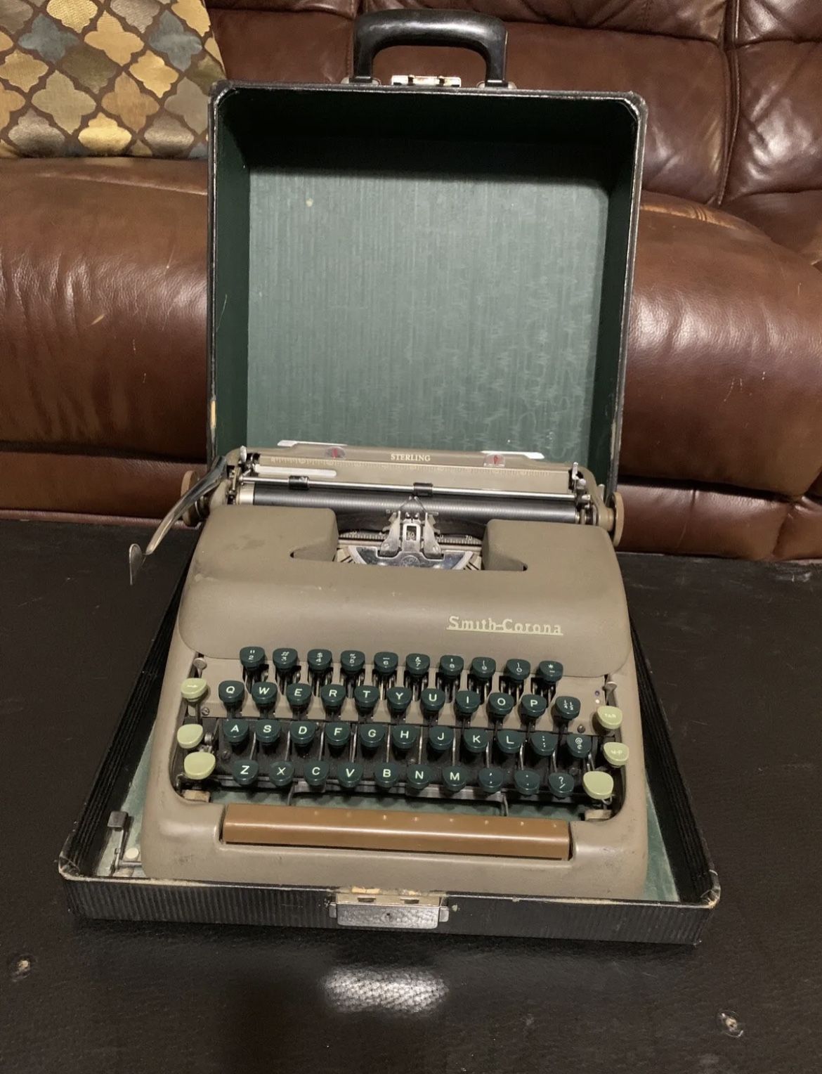 Vintage Smith-Corona Sterling Portable Typewriter With Case