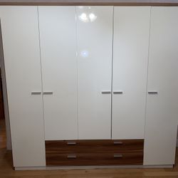 Big Bedroom Closet Italian Wardrobe White And Brown Good Condition