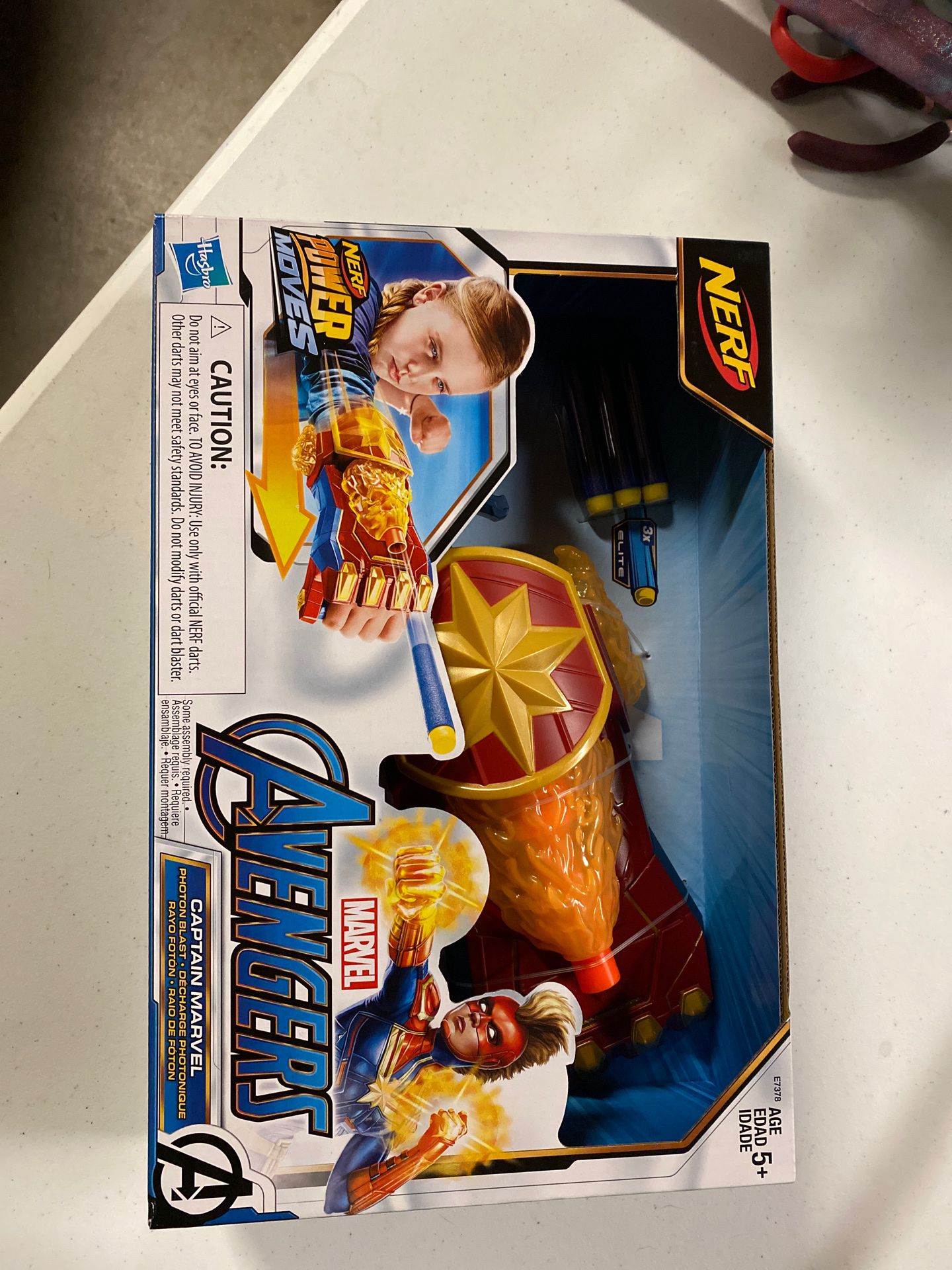 Brand new nerf captain marvel glove gun