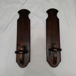 Wooden Antique Candle Holders 