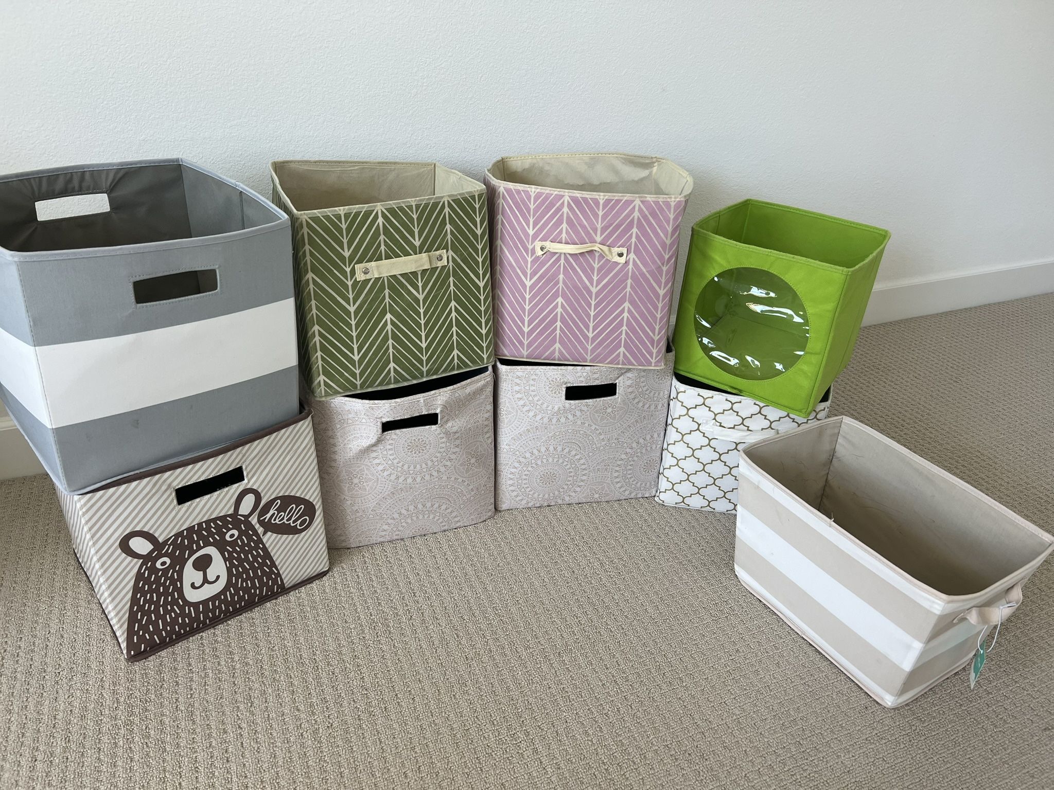 linen bins 12x12 organizing bin bundle collapsible baskets play room kids toy closet organizer 8x8