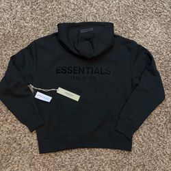 🔥 FEAR OF GOD ESSENTIALS HOODIE – BLACK (STRETCH LIMO) – SIZE SMALL (NEW)