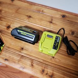 Ryobi 40V Battery, Fast Charger
