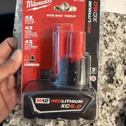 Milwaukee M12 Red Lithium Xc 6.0 Battery 