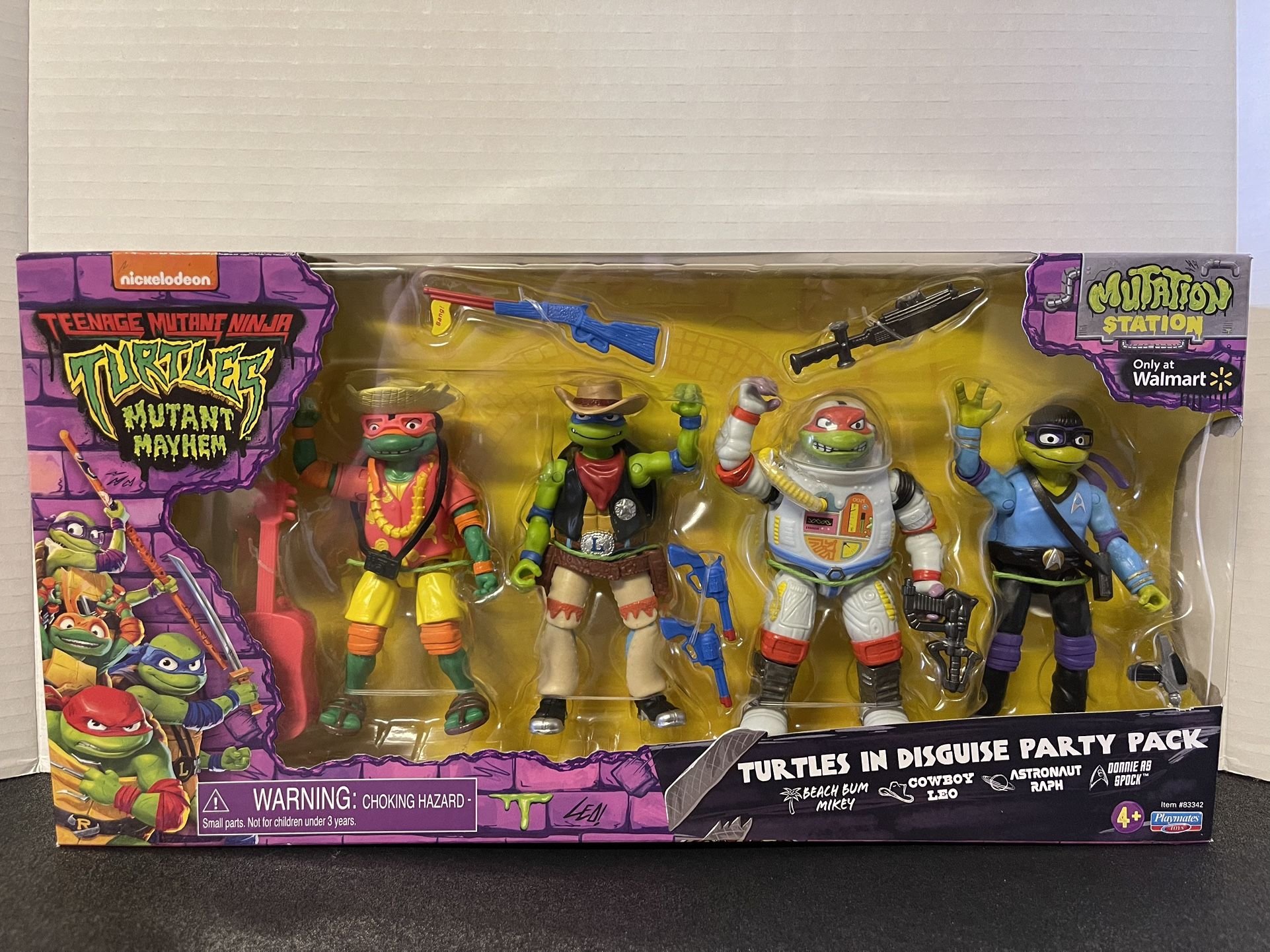TEENAGE MUTANT NINJA TURTLES MUTANT MAYHEM NEW PLAYMATES TOYS TURTLES IN DISGUISE PARTY PACK! Toys
