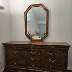 Antique 12 Drawer Dresser with Mirror